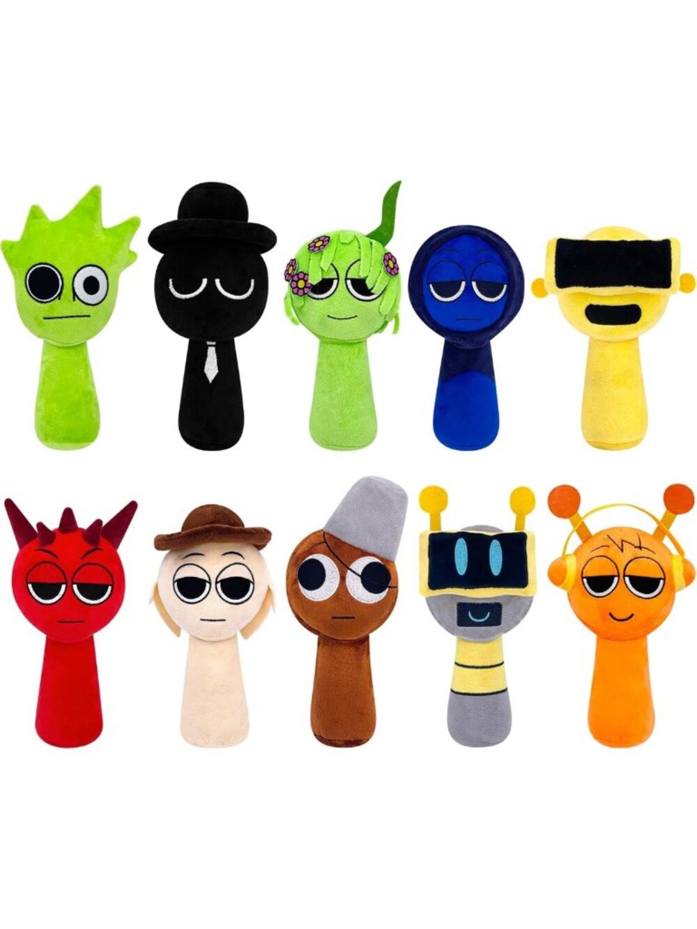 Horror Game Plush Toys Set - Soft Stuffed Animal Pillows for Kids & Adults, 10